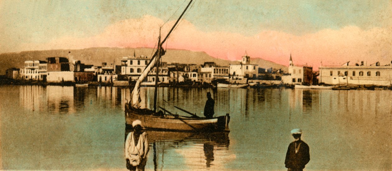 Suez - Widok toun podczas wysokich wód, c1918-c1939. autorstwa Unbekannt