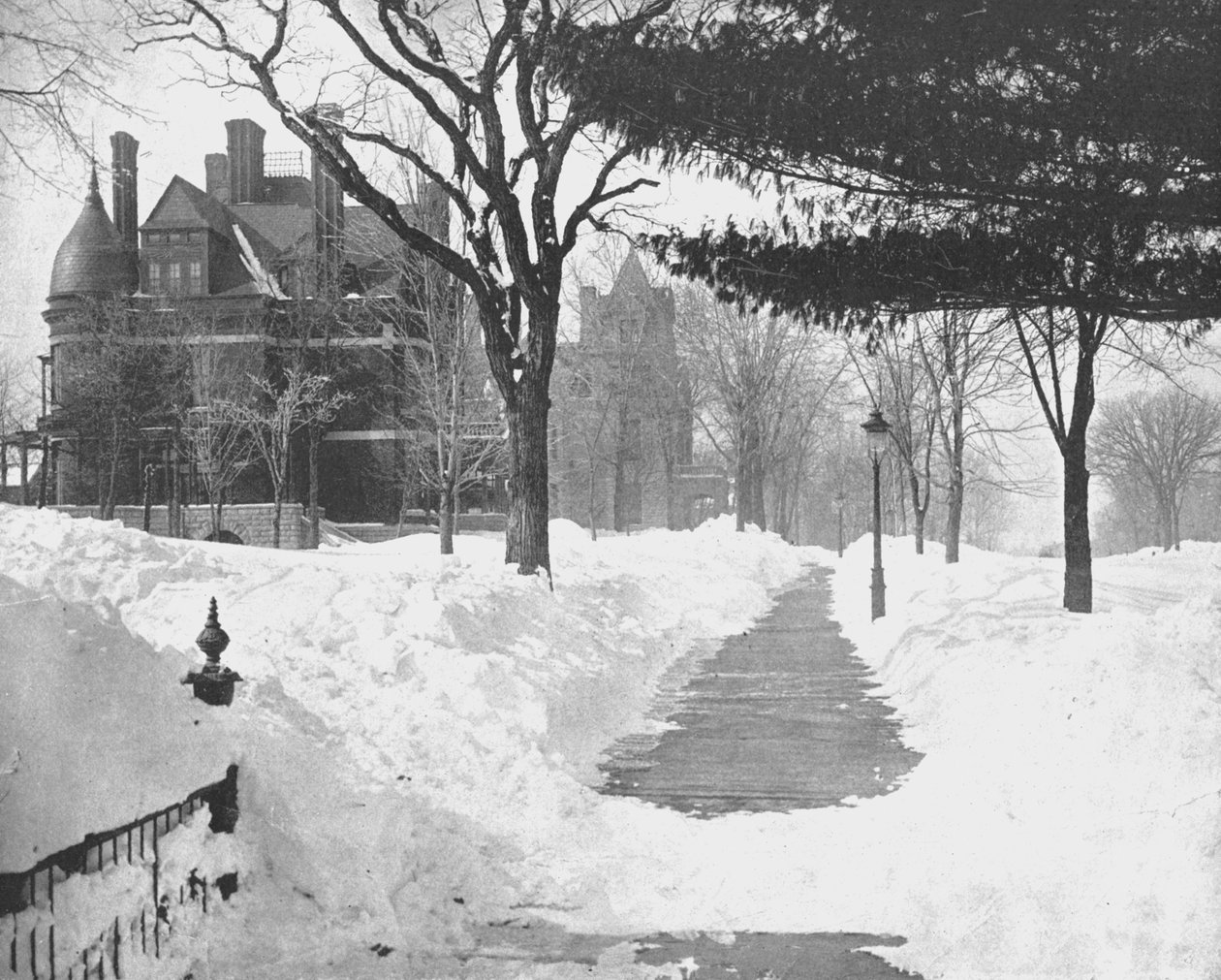 Summit Avenue in Winter, St Paul, Minnesota, USA, ok. 1900. autorstwa Unbekannt