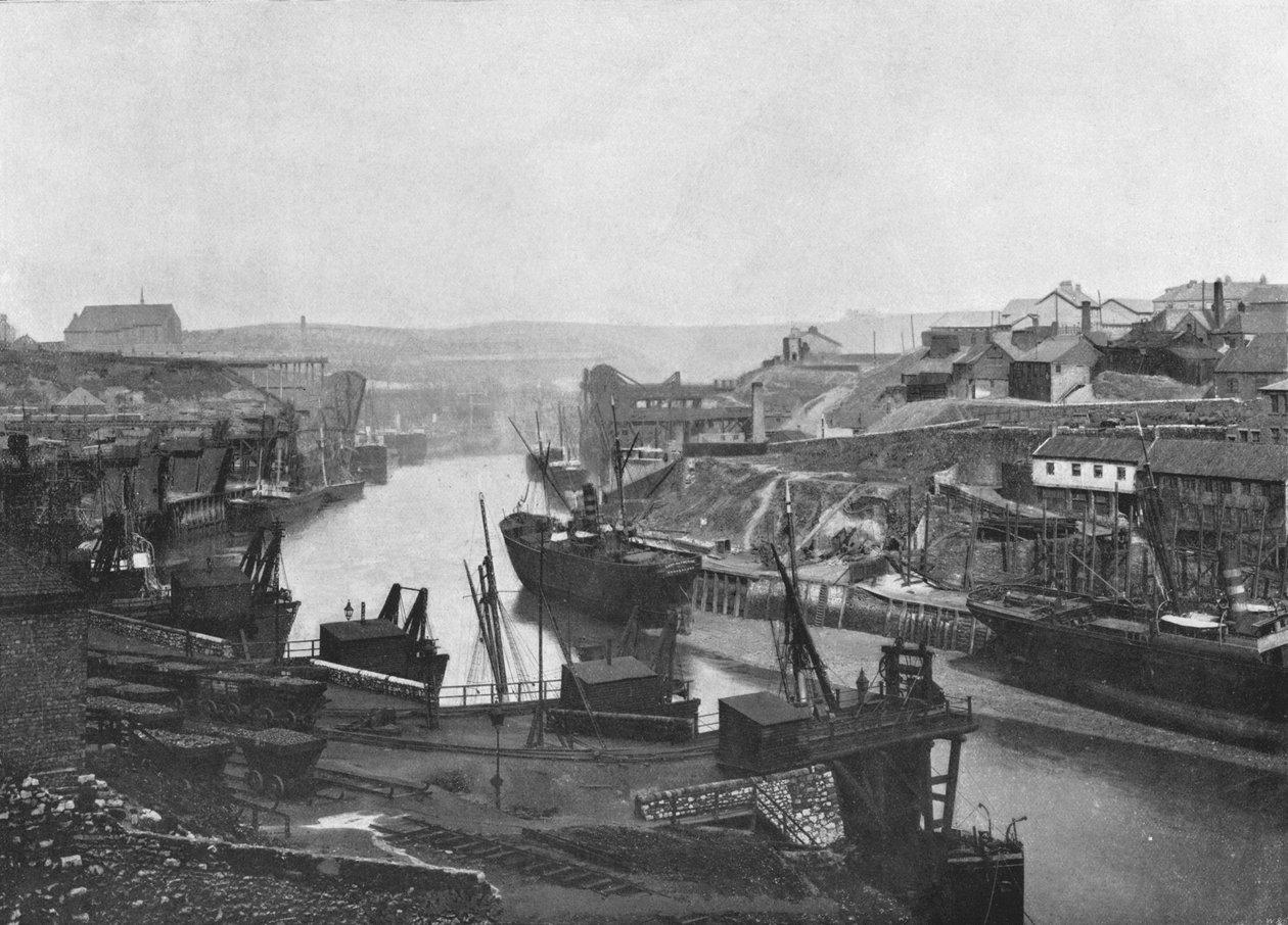 Sunderland – Patrząc w górę rzeki z mostu, 1895 autorstwa Unbekannt