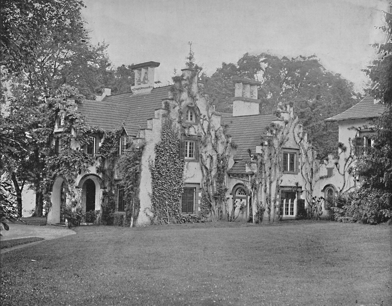 Sunnyside, dom Waszyngtona Irvinga, niedaleko Tarrytown, Nowy Jork, ok. 1897. autorstwa Unbekannt