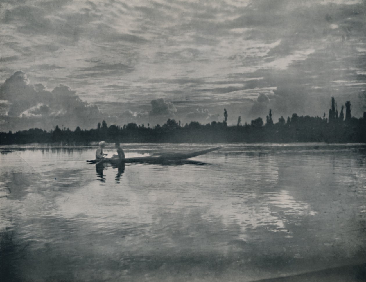Zachód słońca nad jeziorem Dal, Kaszmir, 1936. autorstwa Unbekannt