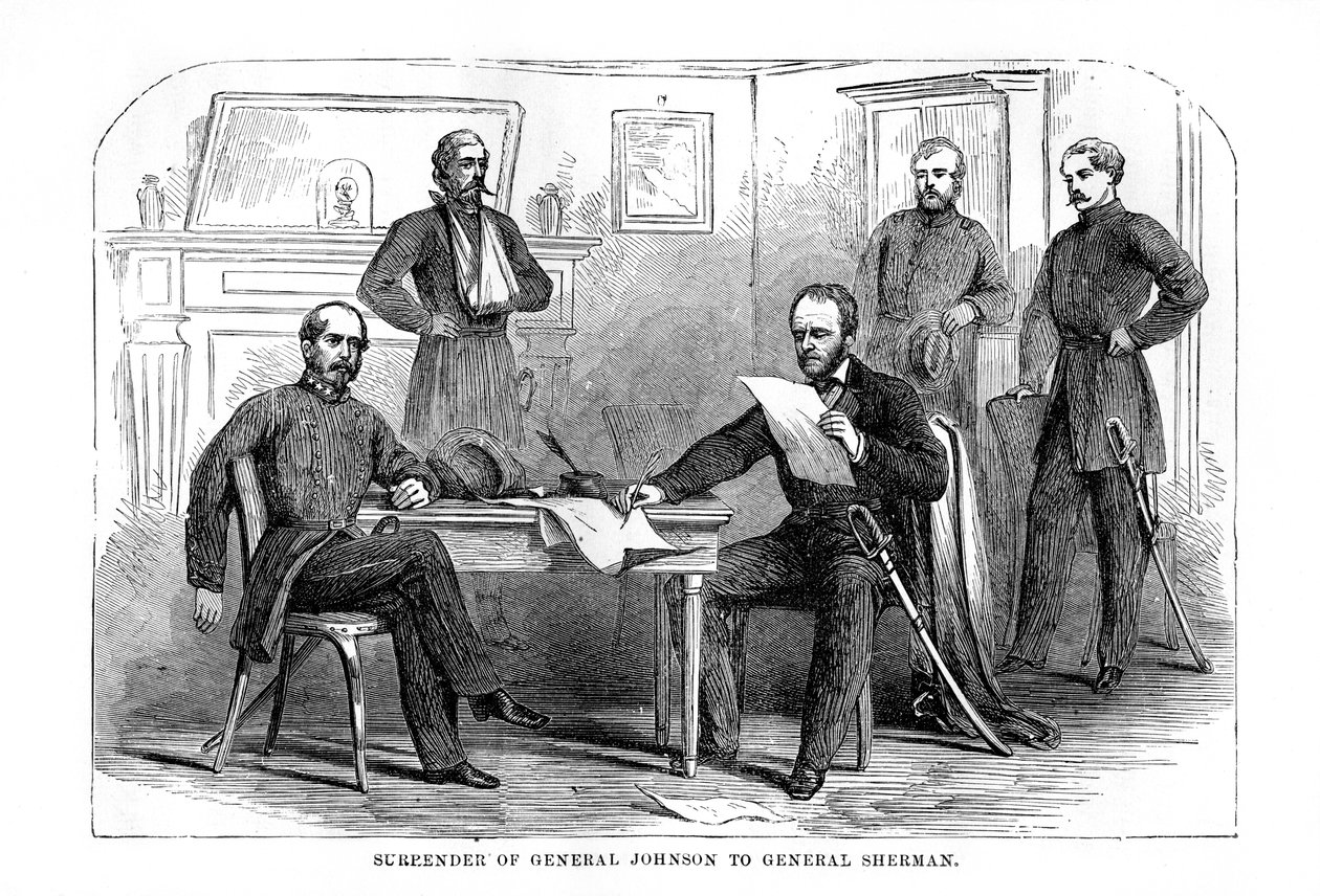 Poddanie generała Johnstona generałowi Shermanowi, 26 kwietnia 1865, 1872 autorstwa Unbekannt