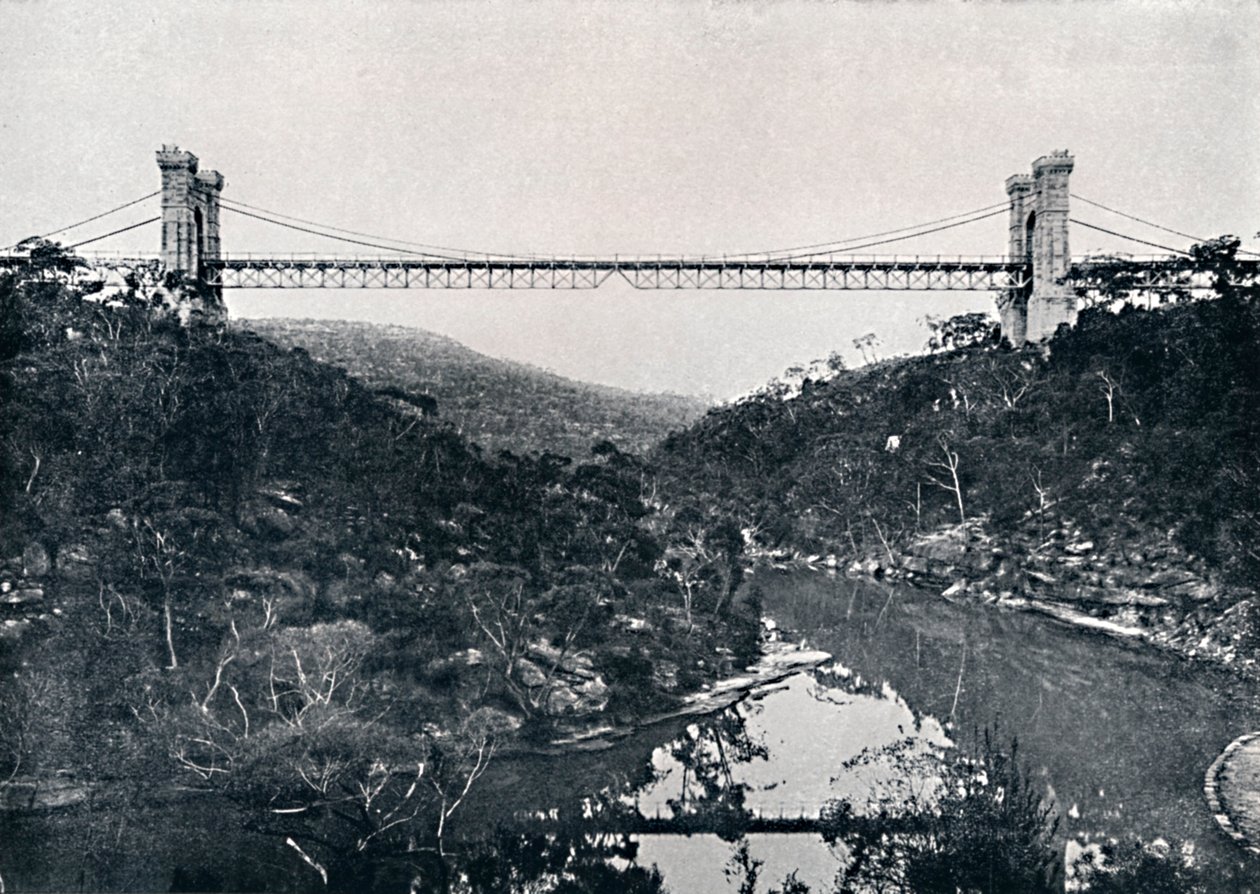 Most wiszący, Port Środkowy, ok. 1900 r. autorstwa Unbekannt