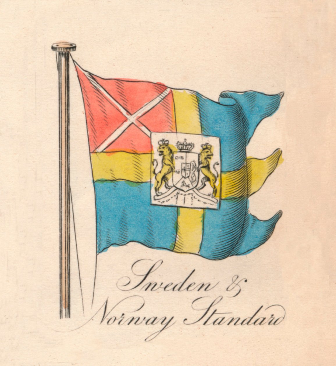 Szwecja i Norwegia Standard, 1838 autorstwa Unbekannt