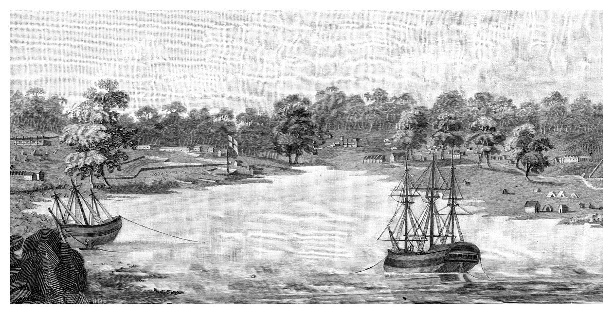 Sydney Cove, Nowa Południowa Walia, Australia, 1788, 1886 autorstwa Unbekannt