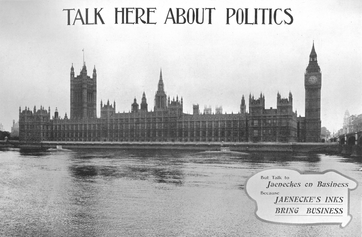 Porozmawiaj tutaj o polityce - reklama Jaeneckes Inks, 1909. autorstwa Unbekannt