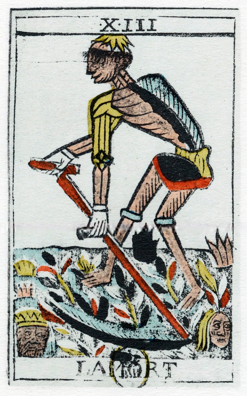 Karta Tarota Śmierci, ponury żniwiarz, tarot szlachecki, XVII wiek. autorstwa Unbekannt