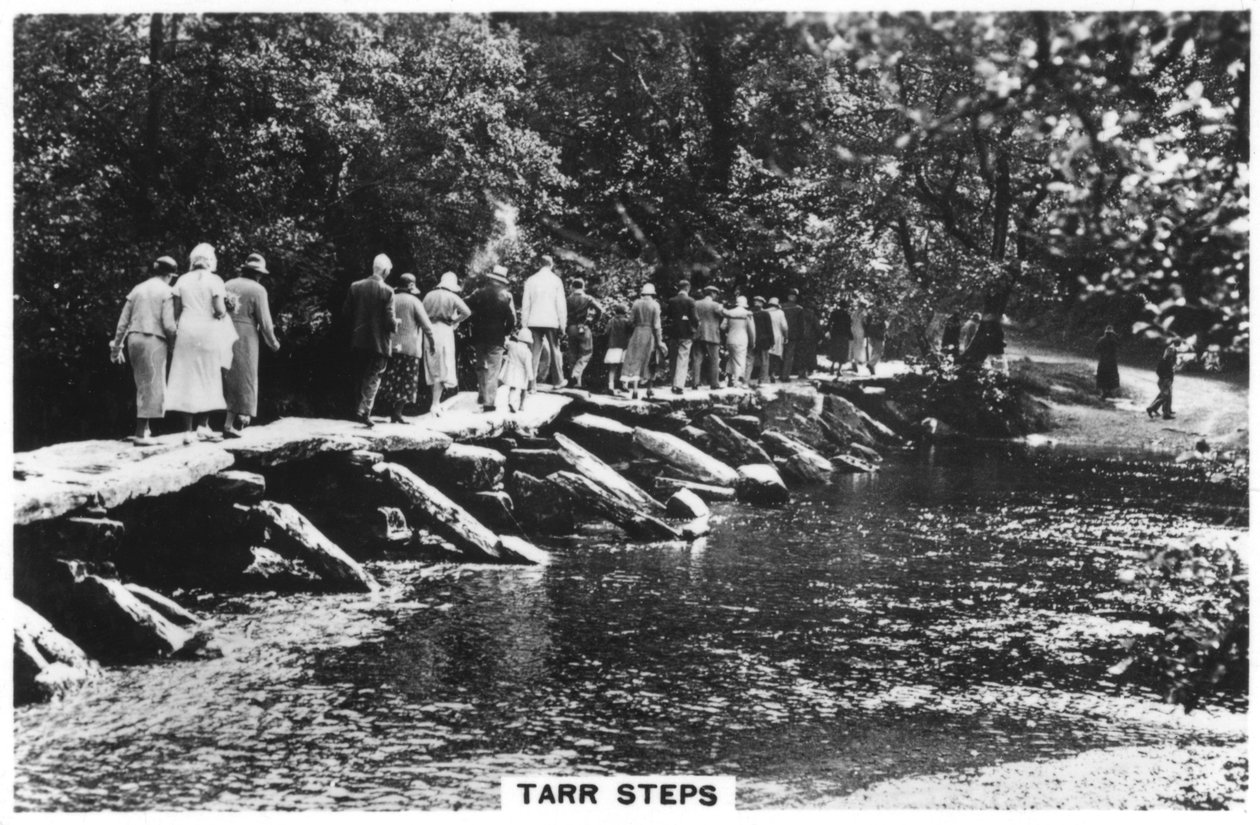 Tarr Steps, po drugiej stronie rzeki Barle w Exmoor, Somerset, 1937 autorstwa Unbekannt