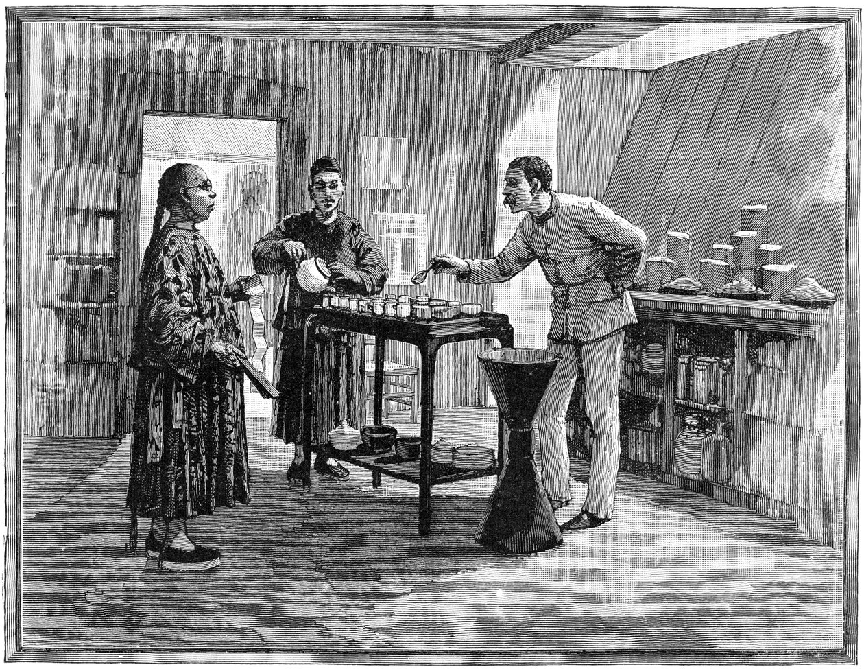 Degustacja herbaty w Chinach, 1888 autorstwa Unbekannt
