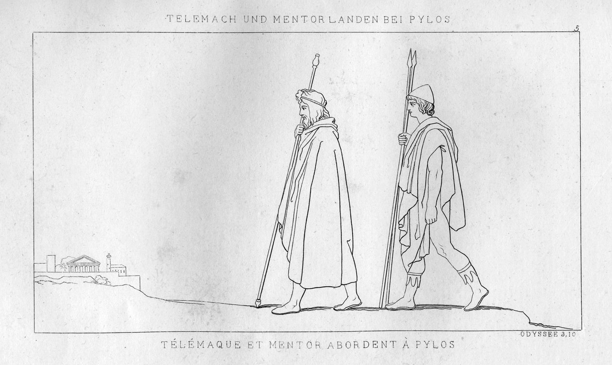 Telemach i Mentor przybywają do Pylos, ok. 1833 r. autorstwa Unbekannt