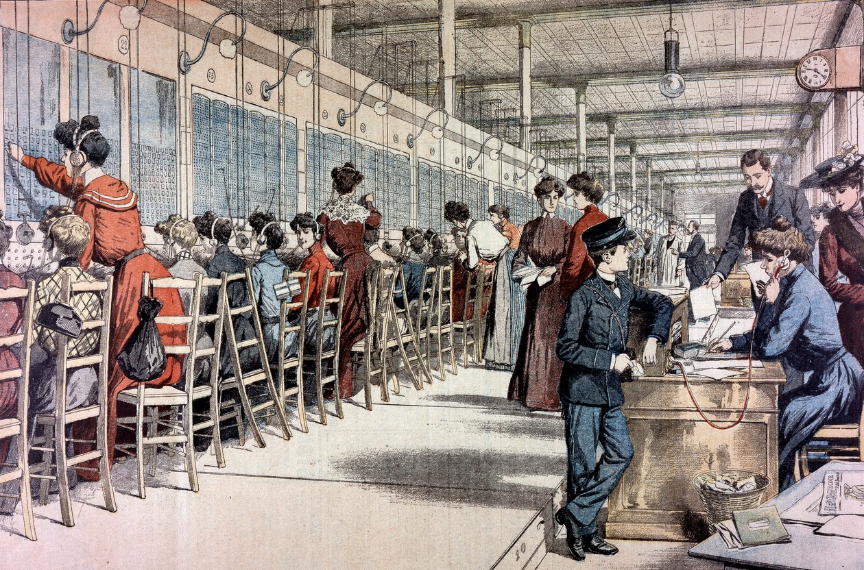 Centrala telefoniczna, Paryż, 1904 autorstwa Unbekannt