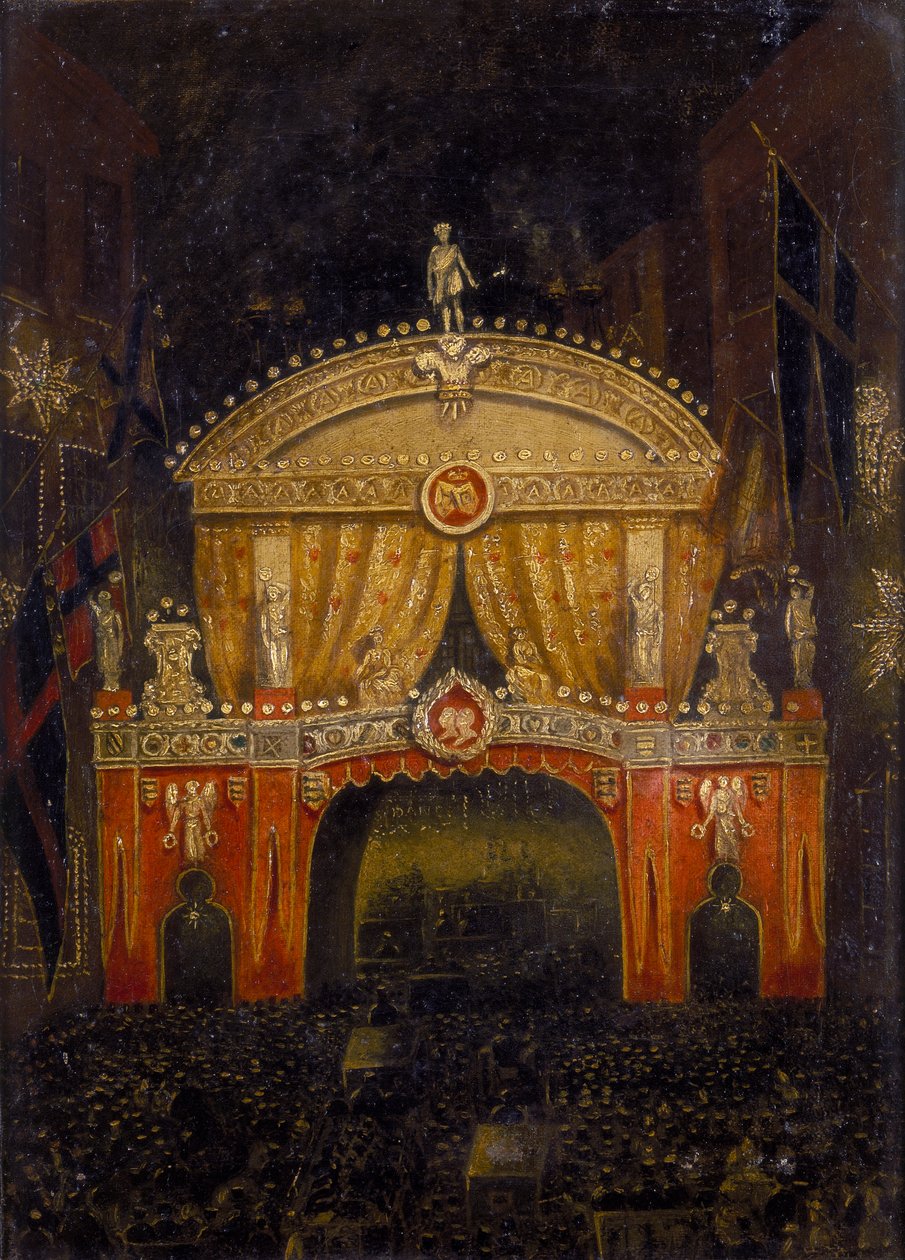 „Bar Temple oświetlony na ślub księcia Walii, 11 marca 1863” autorstwa Unbekannt