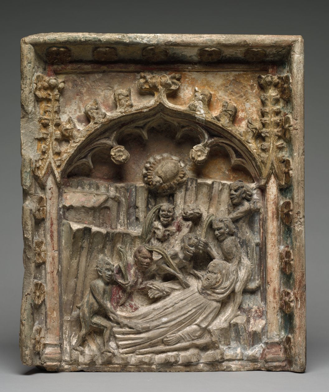 Kuszenie św. Antoniego z Egiptu, c. 1400s. autorstwa Unbekannt