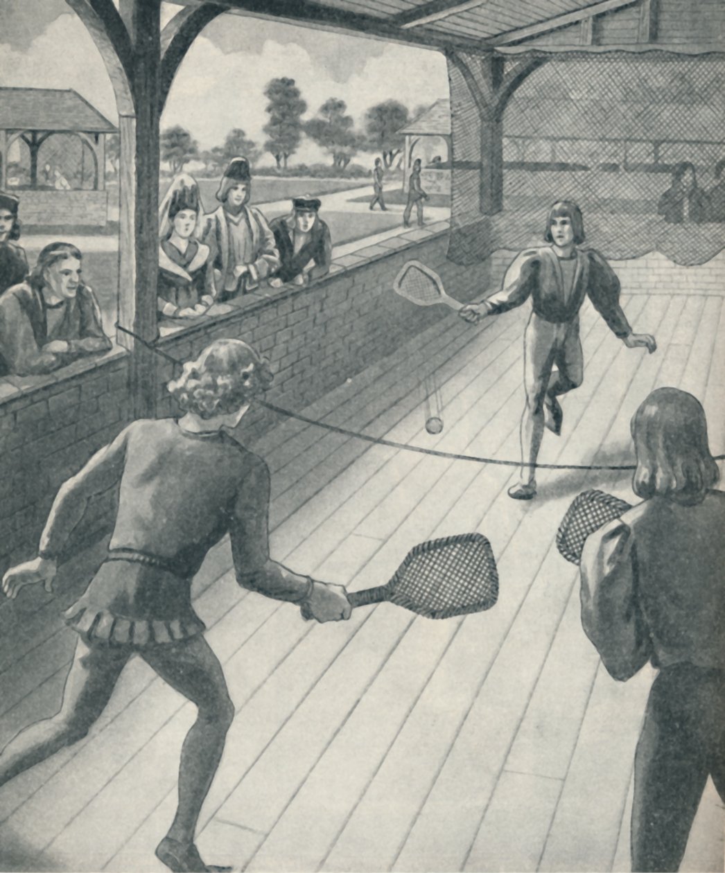 Tenis w czasach Tudorów, ok. 1934 autorstwa Unbekannt