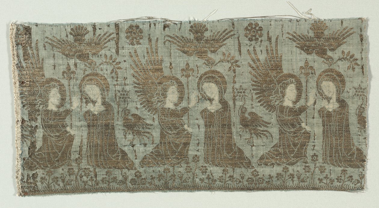 Fragment tkaniny ze Zwiastowaniem, 1370-1400. autorstwa Unbekannt