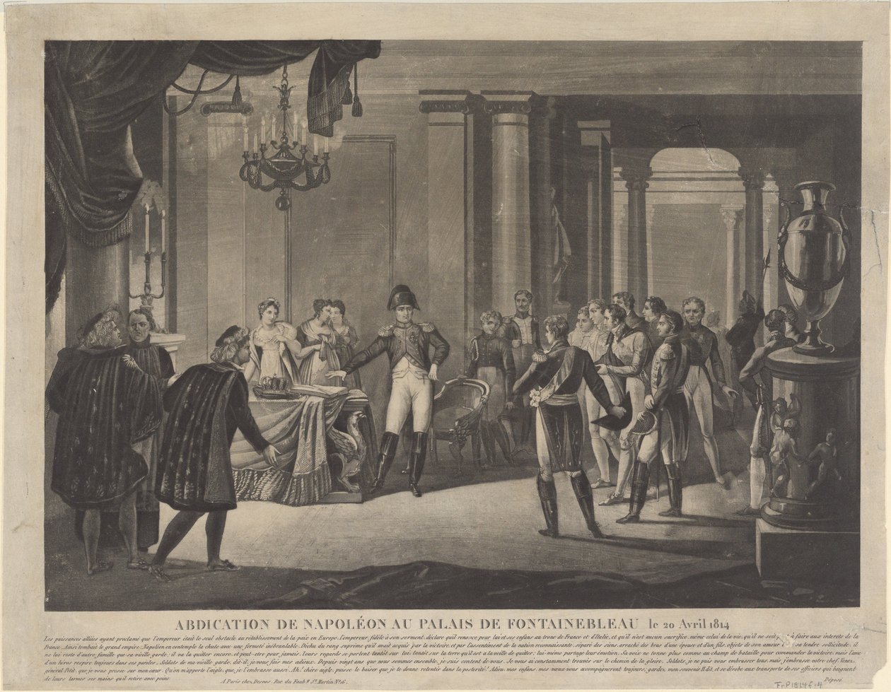 Abdykacja Napoleona w Fontainebleau, 1814 autorstwa Unbekannt