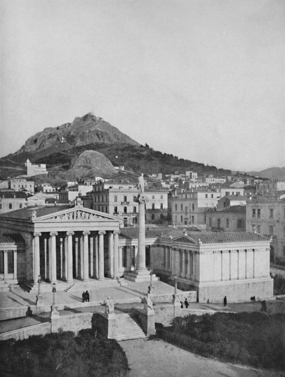 Akademia, w tle Góra Lykabettus, 1913 autorstwa Unbekannt