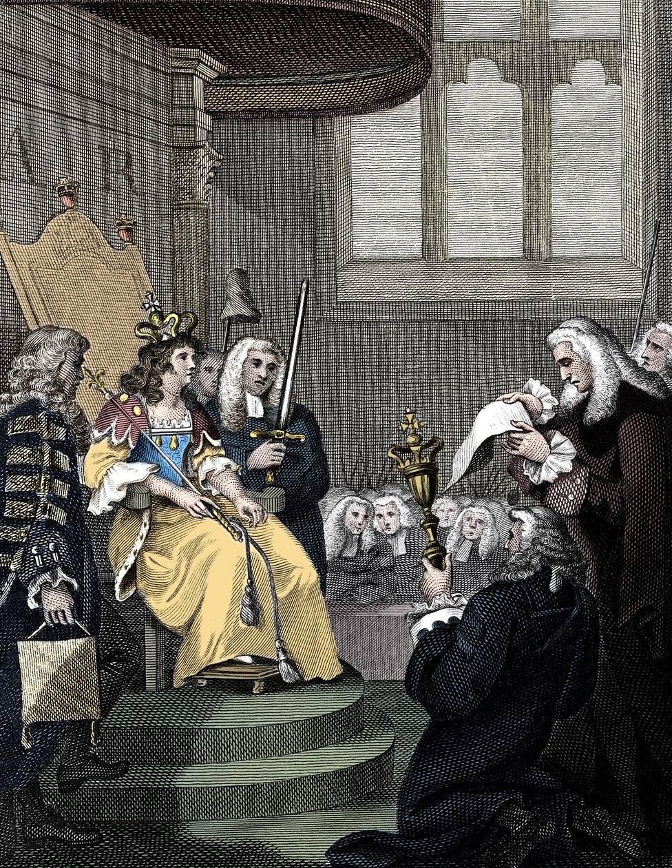 Akt unii między Anglią a Szkocją czytany przed królową Anną, 1826 r. autorstwa Unbekannt