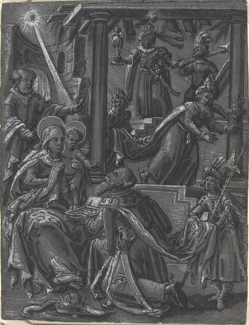 Adoracja Królów [recto], c. 1600. autorstwa Unbekannt