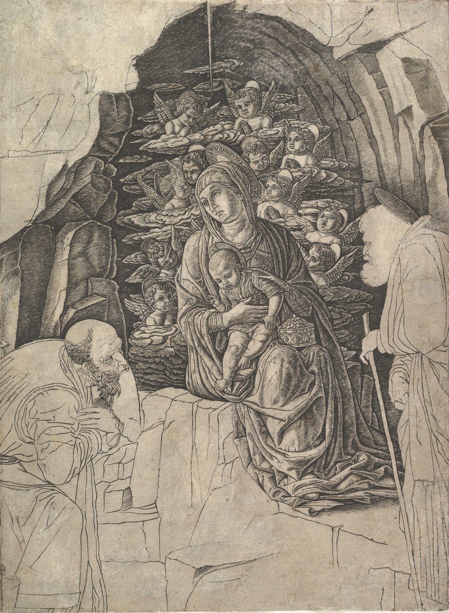 Adoracja Trzech Króli, ca. 1475-80. autorstwa Unbekannt