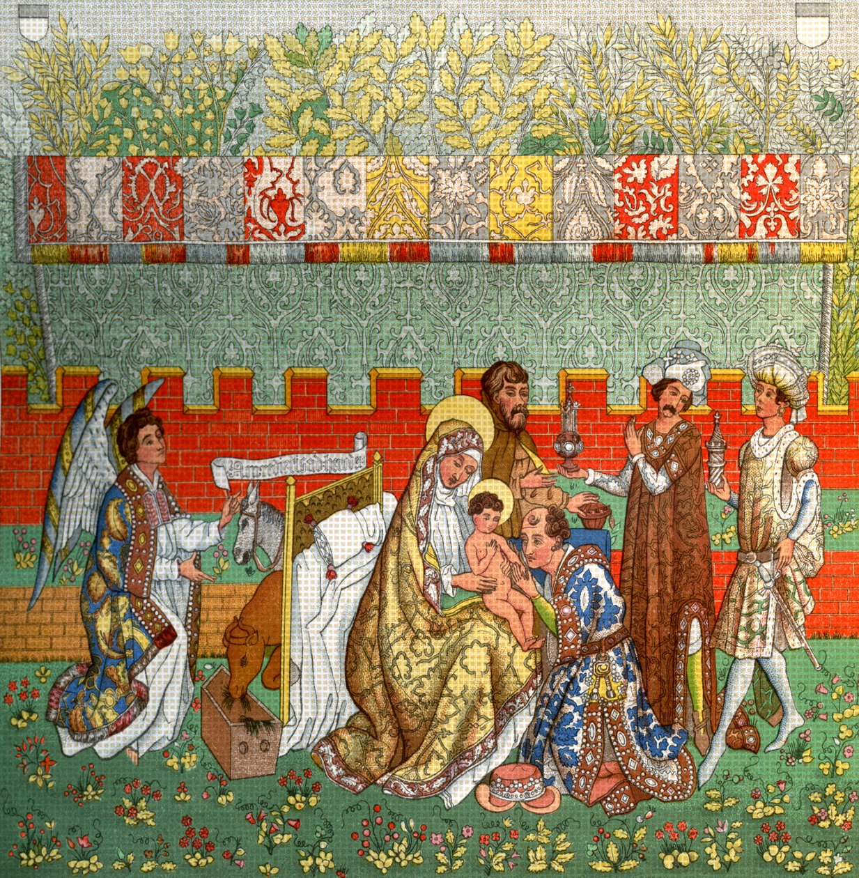 Pokłon Trzech Króli, gobelin berneński, XIV w., 1870 autorstwa Unbekannt
