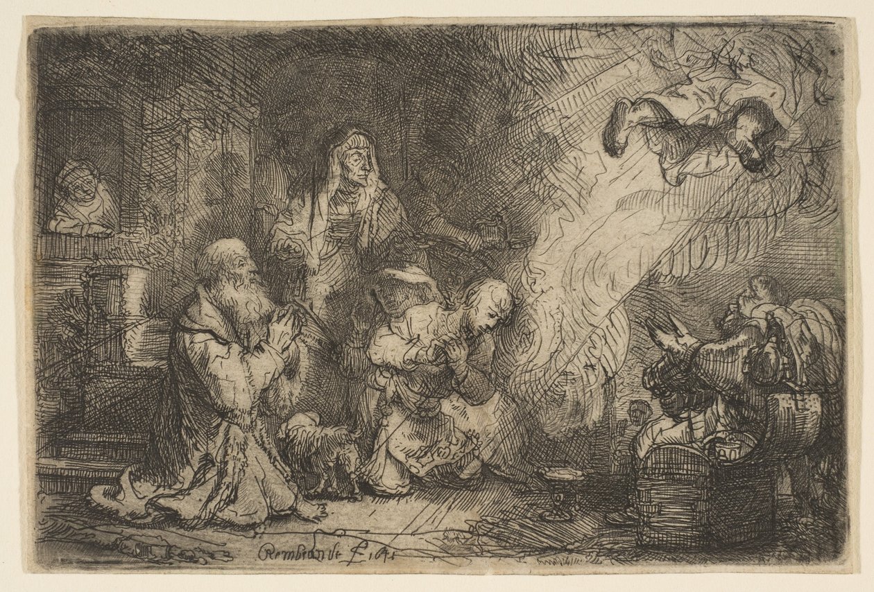 Anioł odchodzący z rodziny Tobiasza, 1641. autorstwa Unbekannt