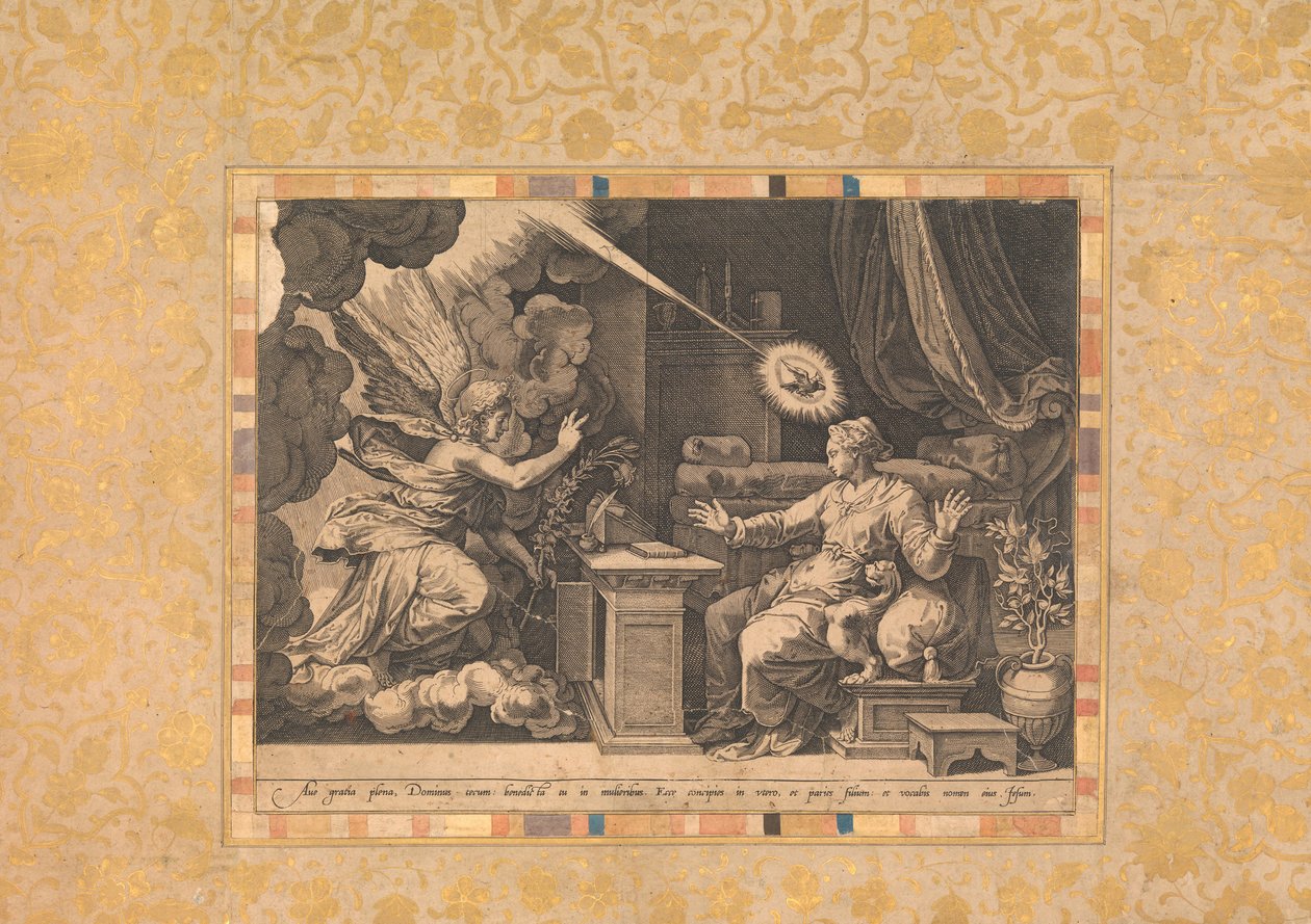 Zwiastowanie, Folio z Albumu Belliniego, ca. 1600. autorstwa Unbekannt