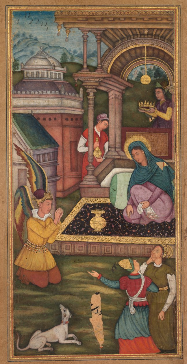 Zwiastowanie, z Mirat al-quds Ojca Jerome Xavier Spanish, 1549-1617, 1602-1604. autorstwa Unbekannt
