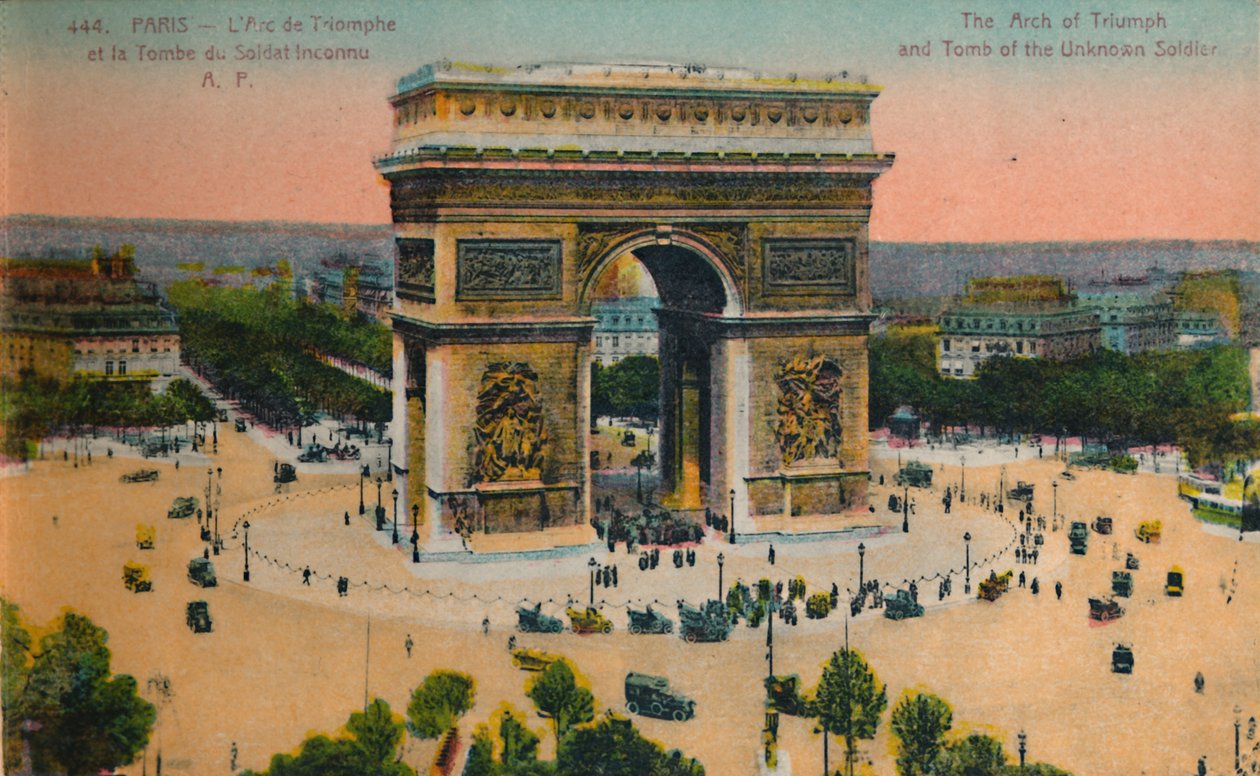 Łuk Triumfalny i Grób Nieznanego Żołnierza, Paryż, ok. 1920 autorstwa Unbekannt
