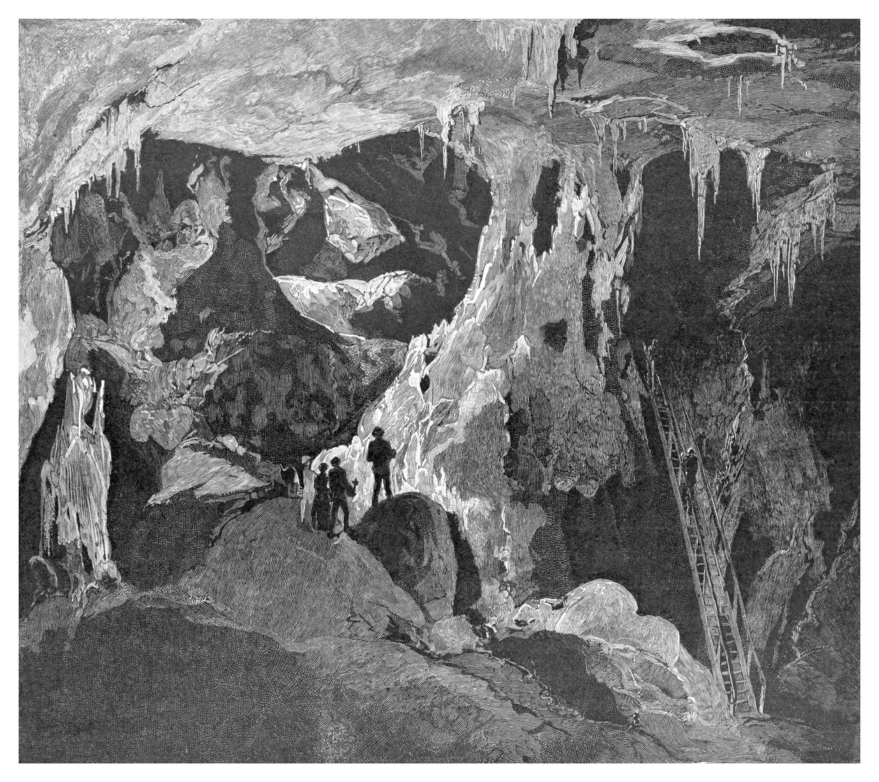 Jaskinia Łukowa patrząca na północ, Jaskinie Jenolan, Nowa Południowa Walia, Australia, 1886 autorstwa Unbekannt