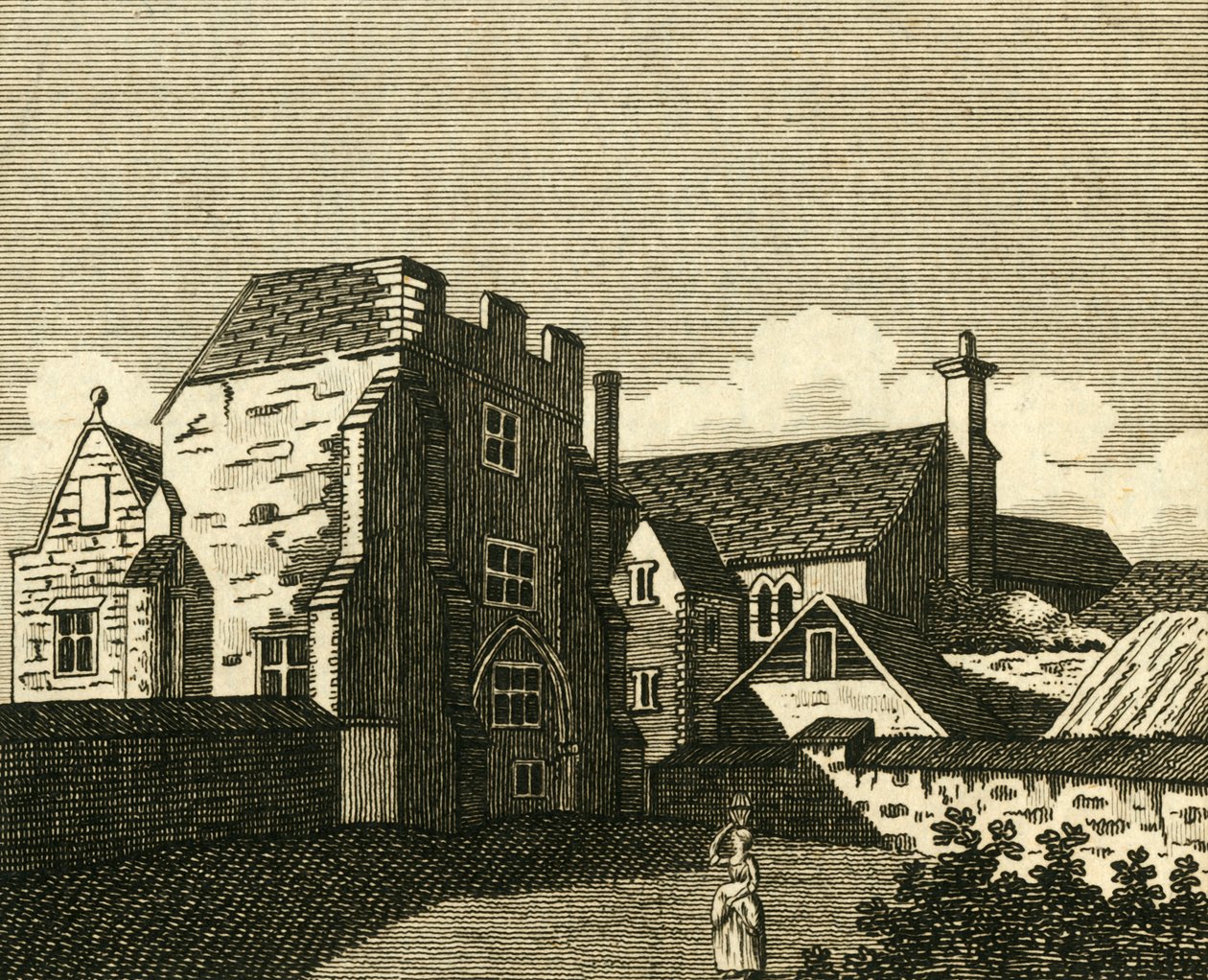 Wielka Sala Pałacu Arcybiskupów w Canterbury, ok. 1786. autorstwa Unbekannt
