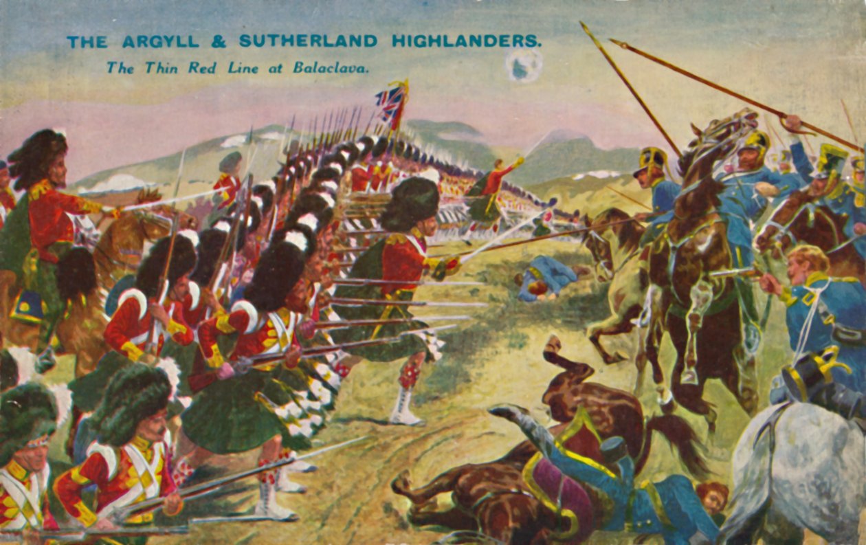 Górale z Argyll i Sutherland. Cienka czerwona linia w kominiarce, 1854, 1939 autorstwa Unbekannt