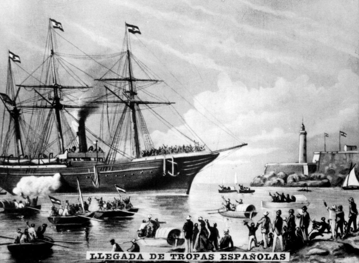 Przybycie wojsk hiszpańskich, 1860, 1920 autorstwa Unbekannt
