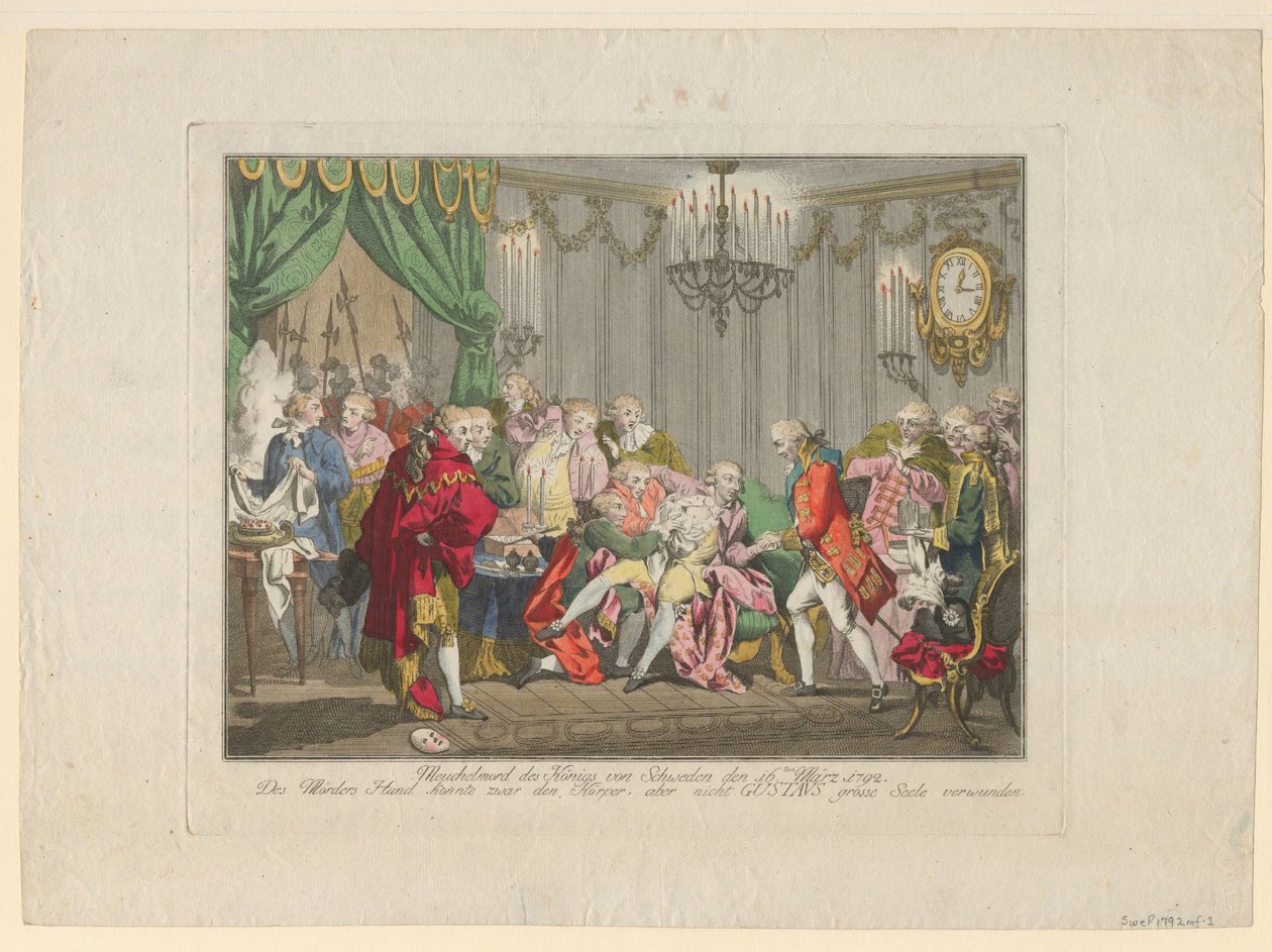 Zabójstwo króla Gustawa III w dniu 16 marca 1792 r. 1792 autorstwa Unbekannt