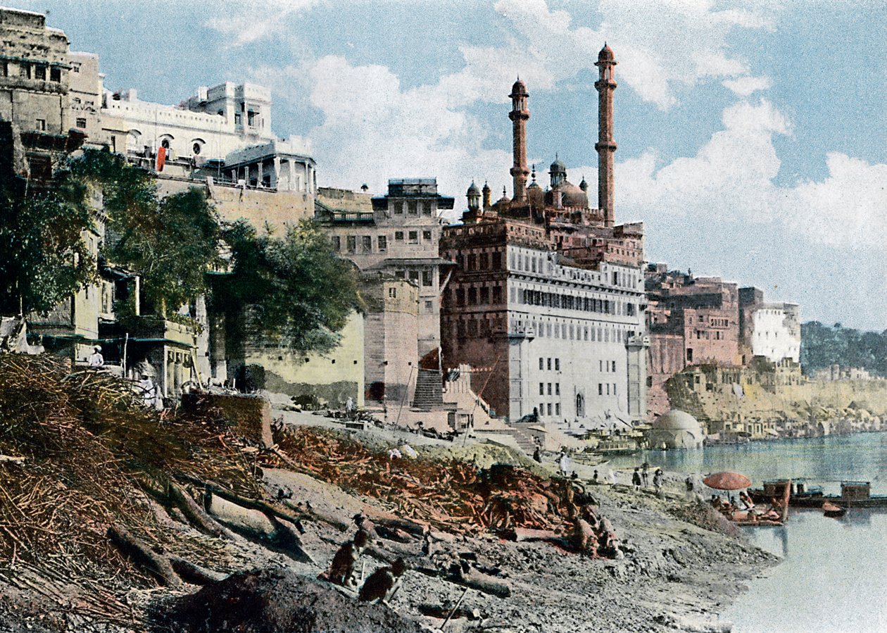 Meczet Aurangzeb, Varanasi, Indie, ok. 1890 r. autorstwa Unbekannt