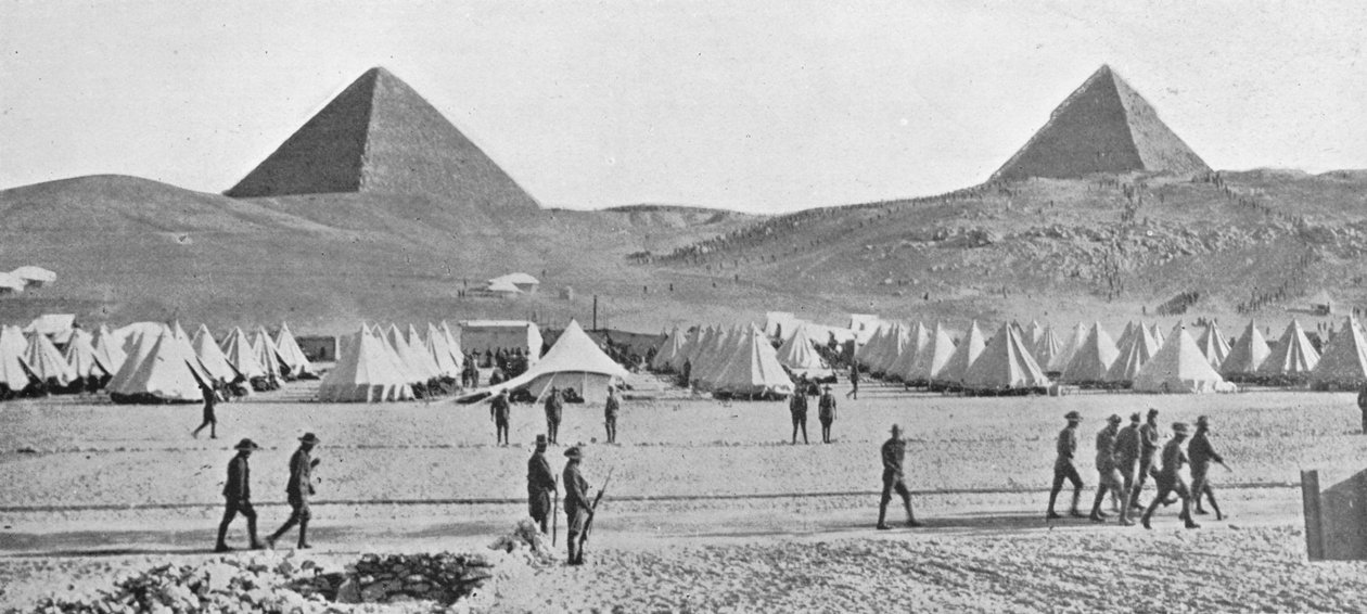 Wojska australijskie w Egipcie obozowały w pobliżu piramid, 1914 autorstwa Unbekannt