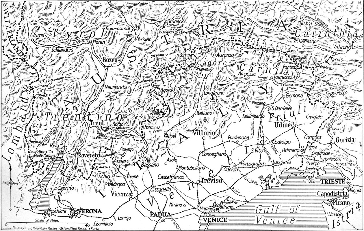 Austriacka granica Włoch, 1915 autorstwa Unbekannt