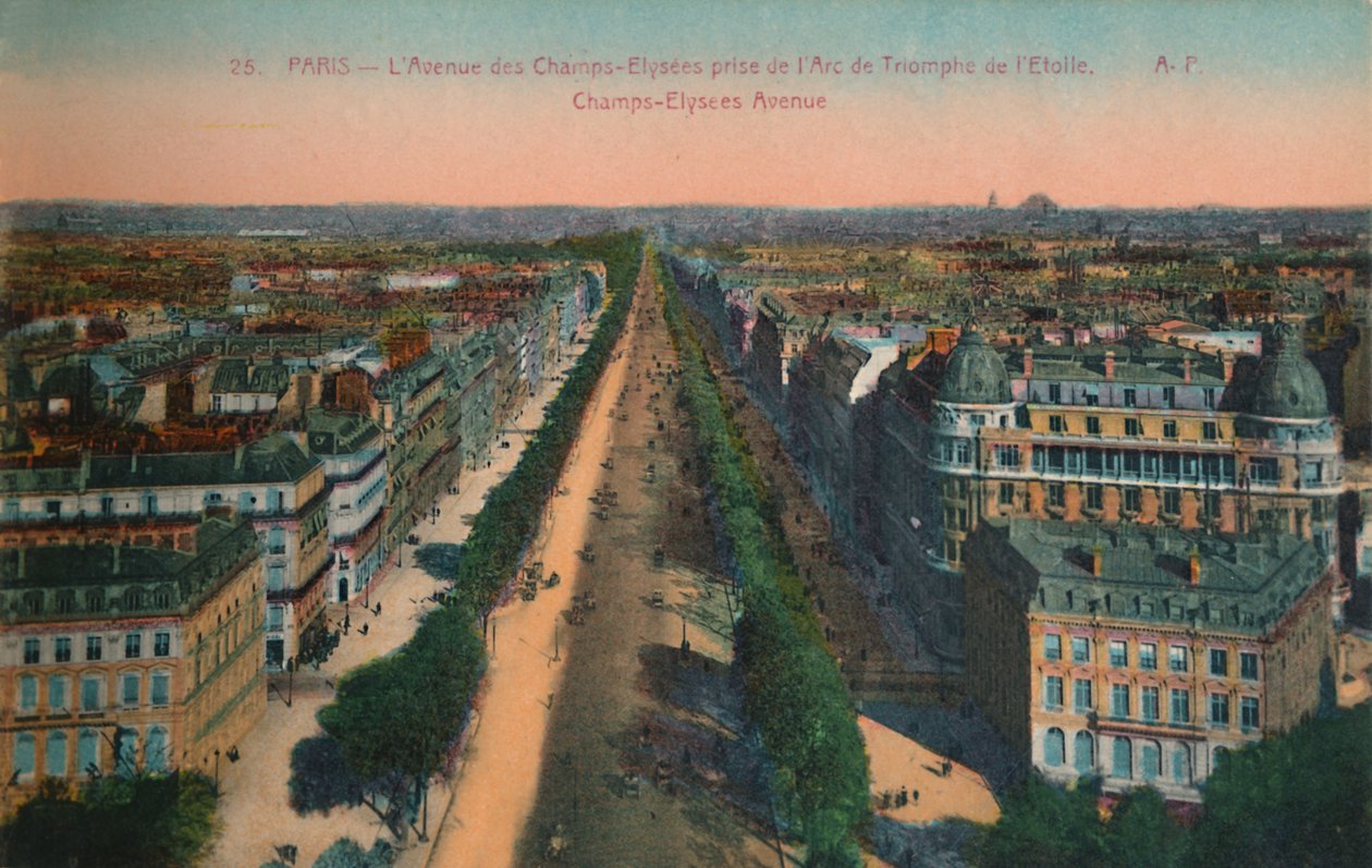 Avenue des Champs-Elysees, Paryż, ok. 1920 autorstwa Unbekannt