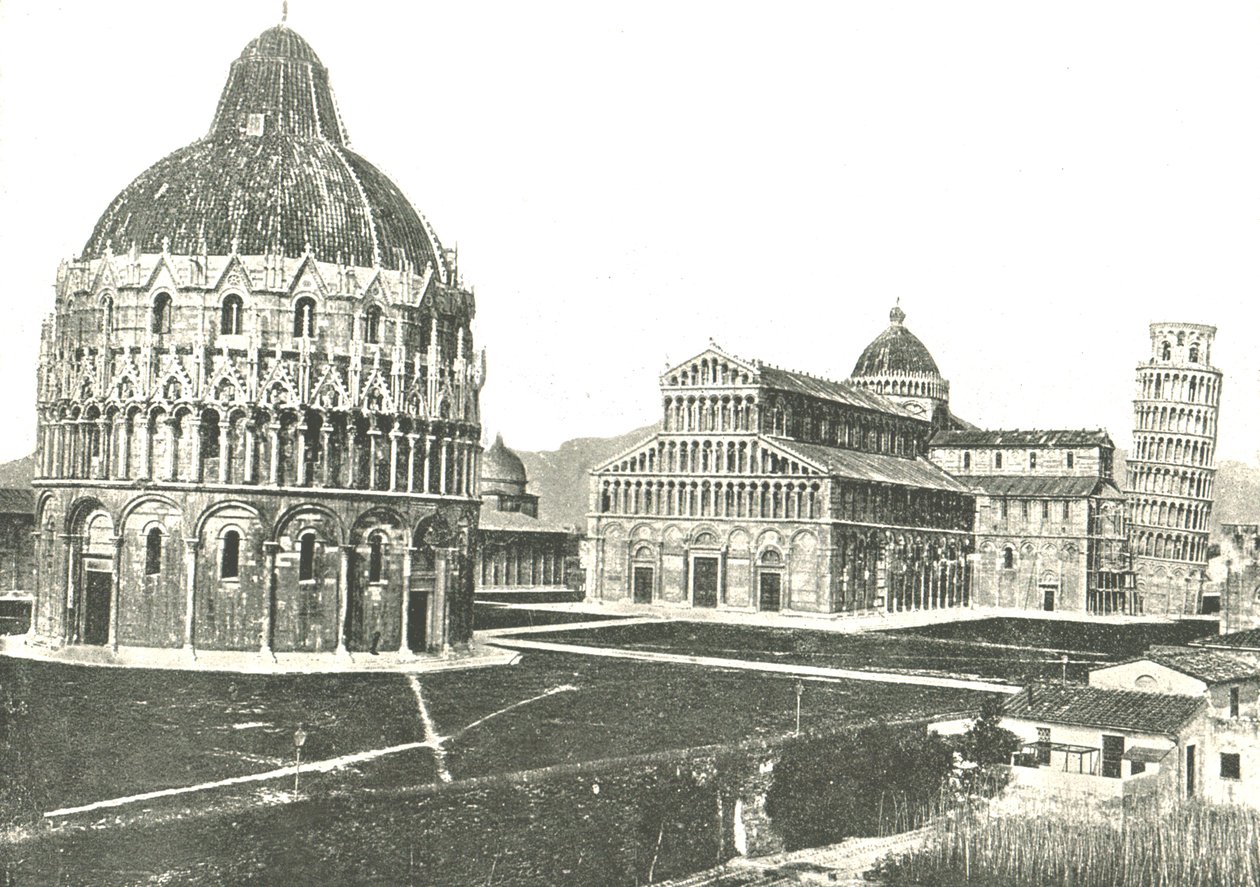 Baptysterium, Katedra i Krzywa Wieża, Piza, Włochy, 1895. autorstwa Unbekannt