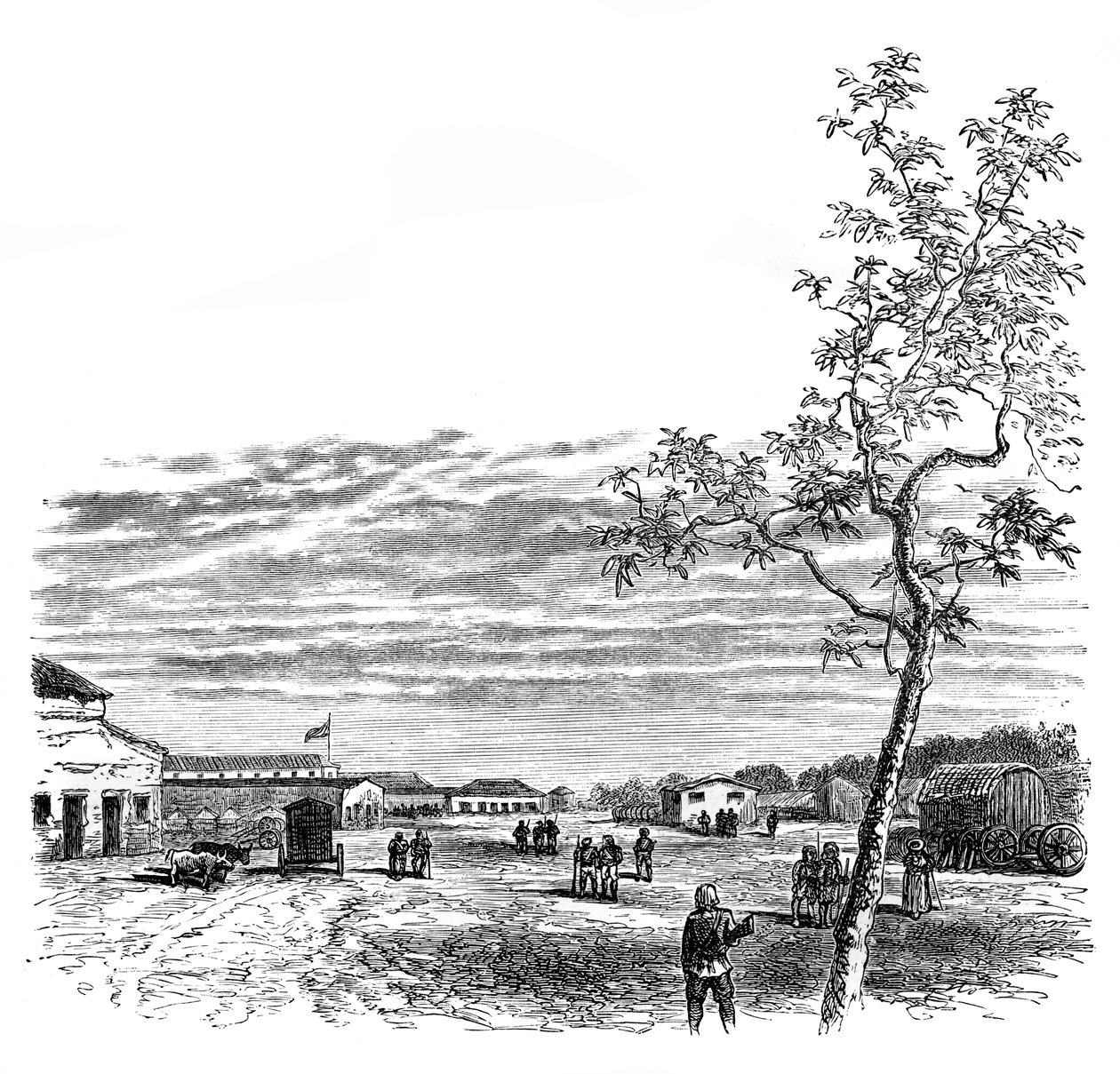 Koszary w Meerut, Indie, c. 1850, 1888 autorstwa Unbekannt