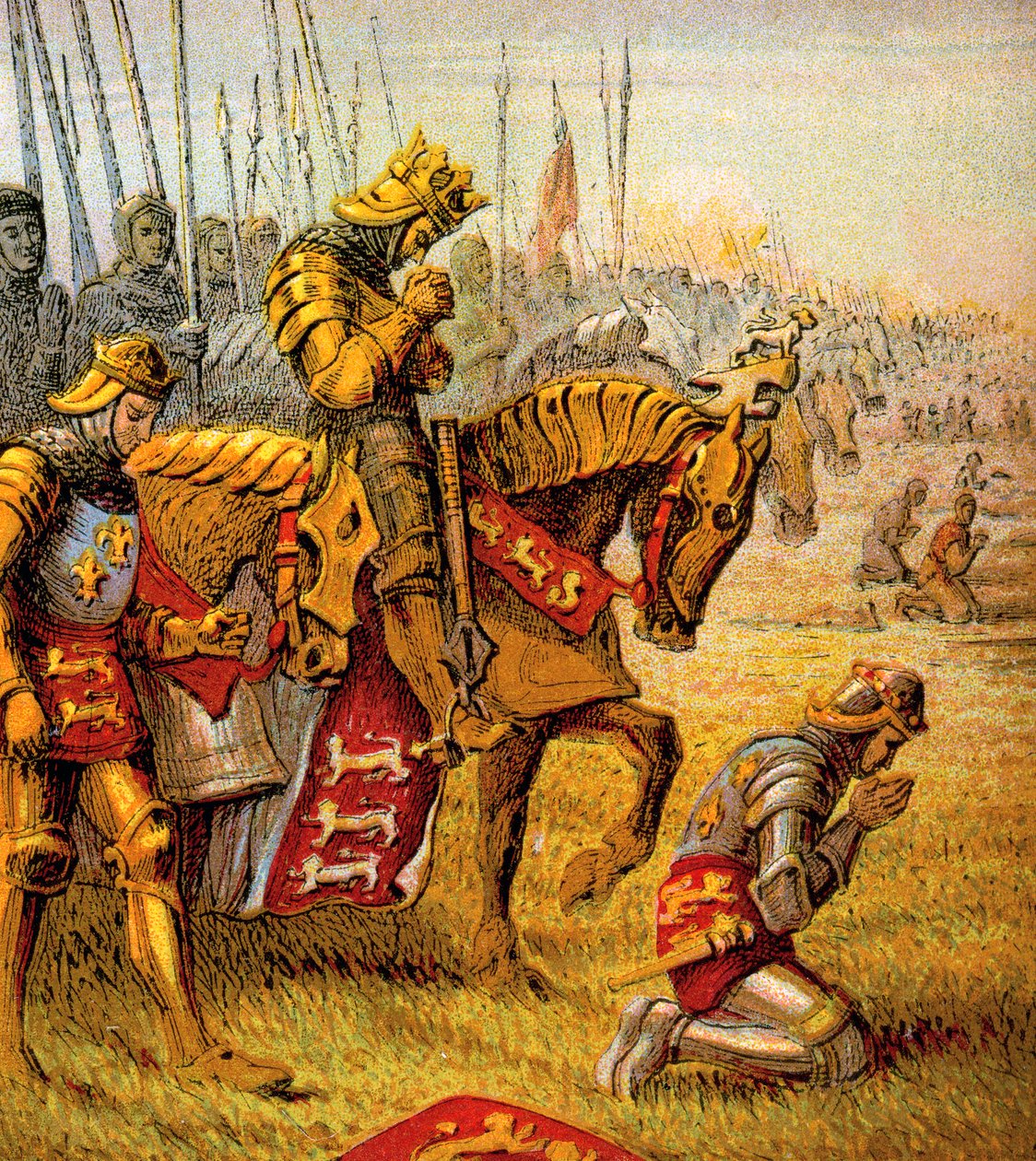 Bitwa pod Agincourt, 1415, ok. 1850 autorstwa Unbekannt