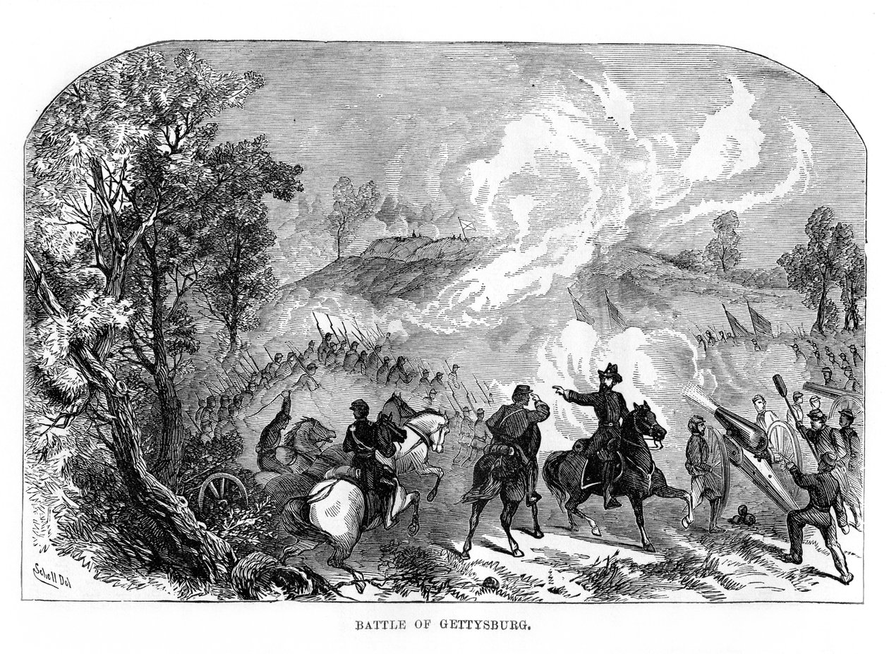 Bitwa pod Gettysburgiem, wojna secesyjna, 1-3 lipca 1863, 1872 autorstwa Unbekannt