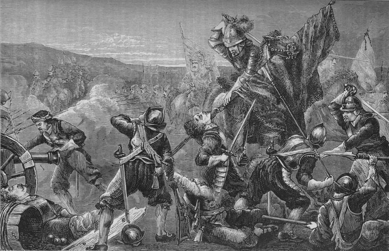 Bitwa pod Naseby, 14 czerwca 1645, ok. 1880 autorstwa Unbekannt