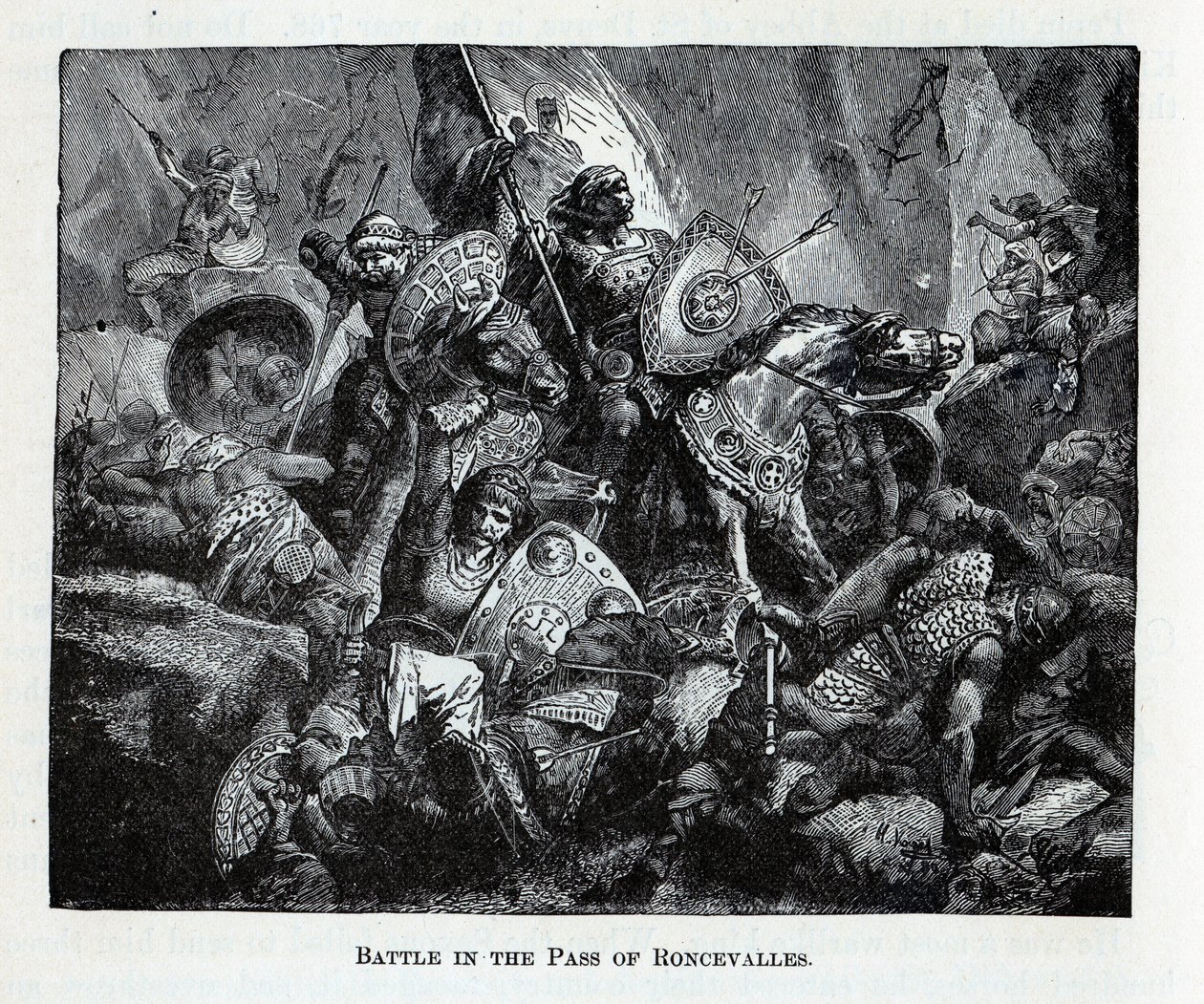 Bitwa pod przełęczą Roncevaux, 1882 autorstwa Unbekannt