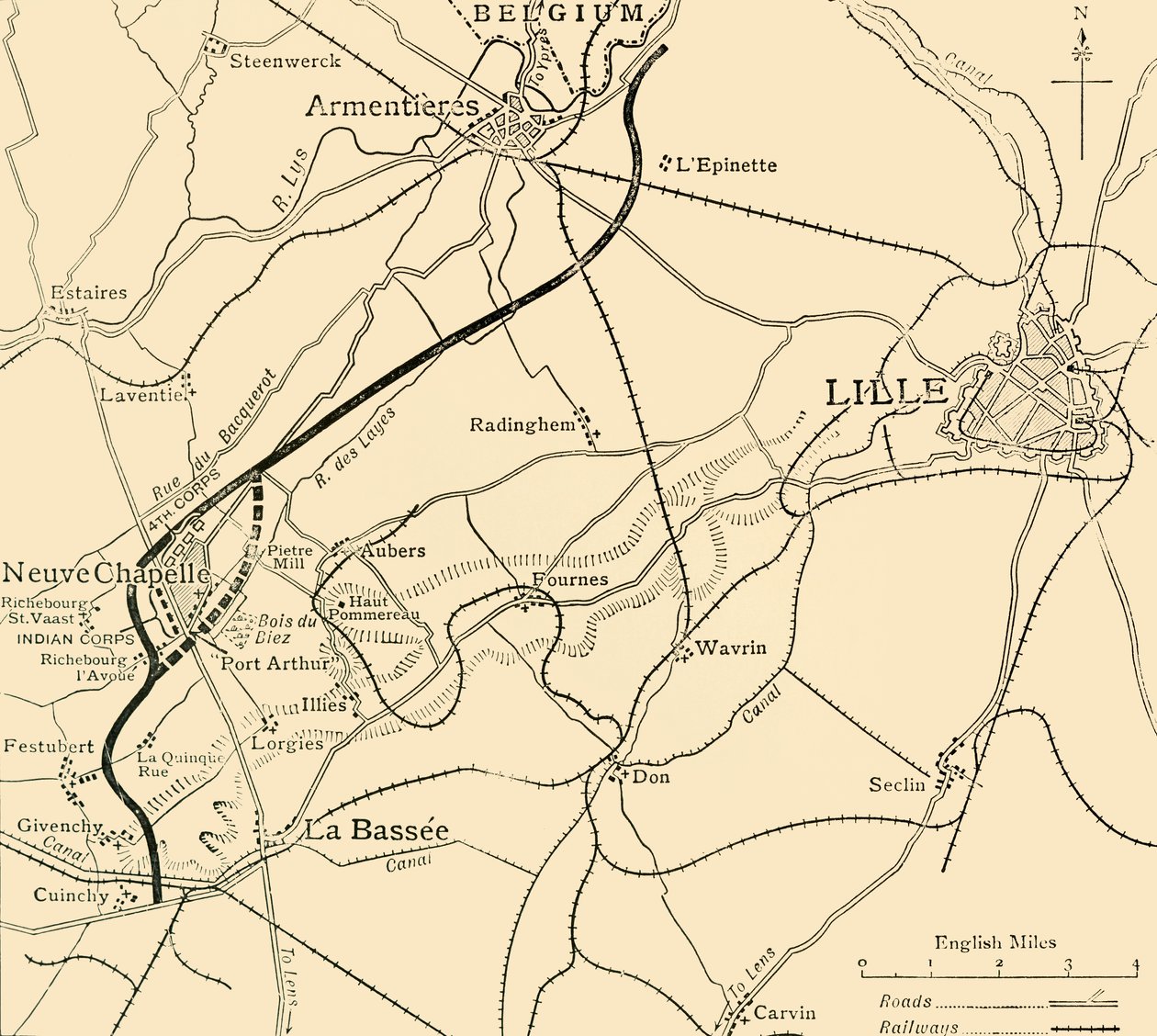 Pole bitwy pod Neuve Chapelle, I wojna światowa, 1915, ok. 1920. autorstwa Unbekannt