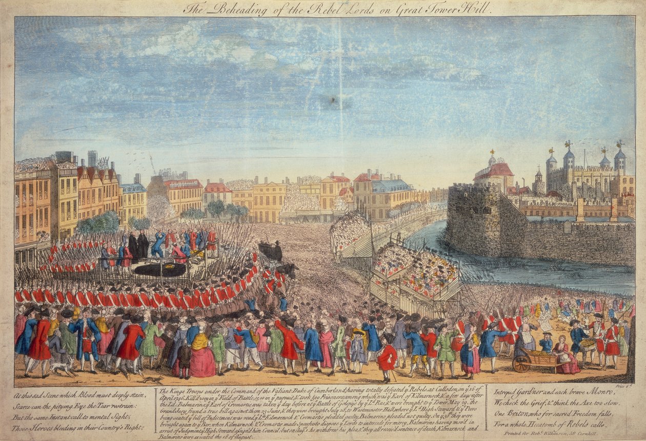„Ścięcie buntowniczych lordów na Great Tower Hill”, c1746 autorstwa Unbekannt