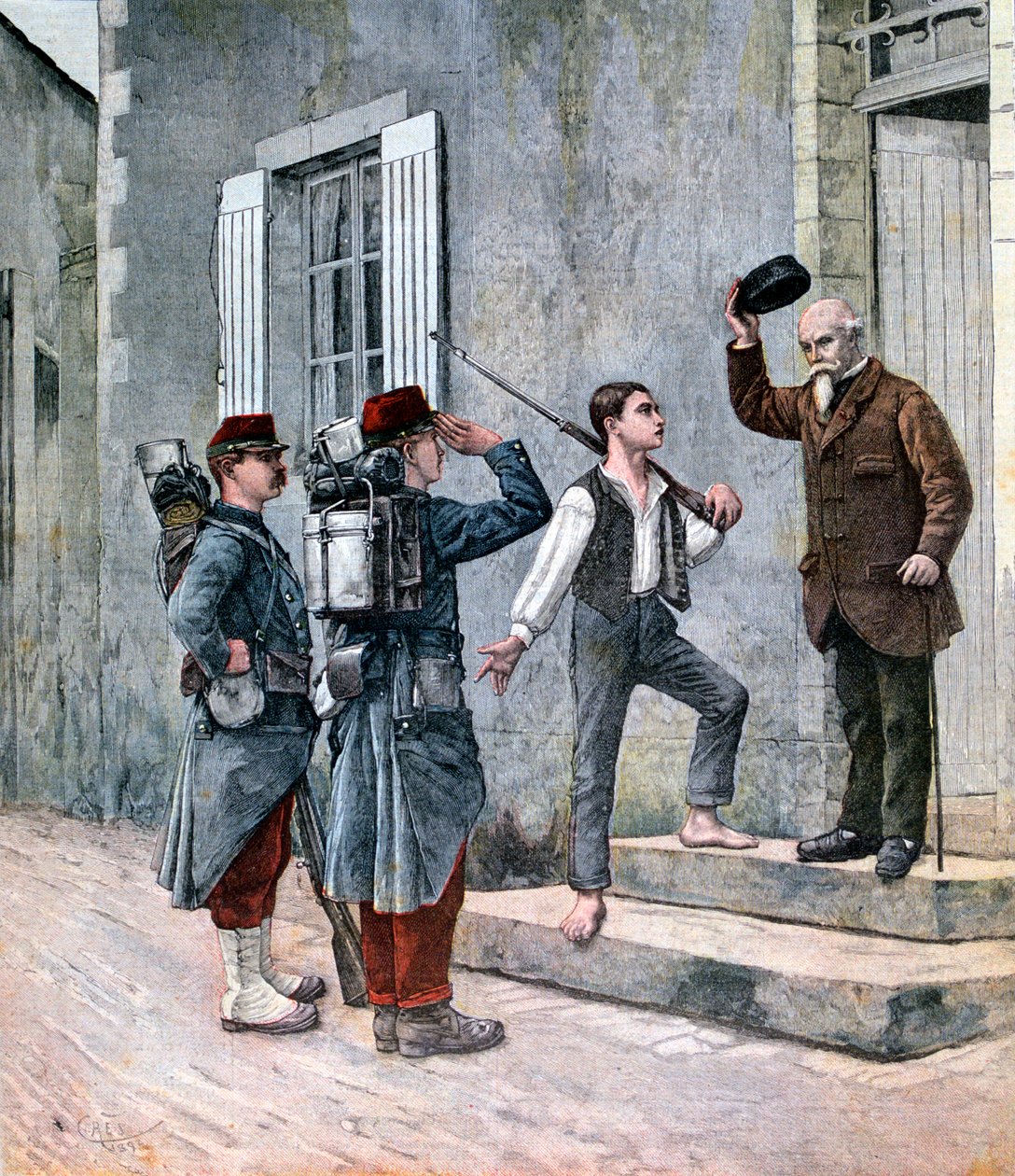 The Billet, według obrazu Cresa, 1892 autorstwa Unbekannt