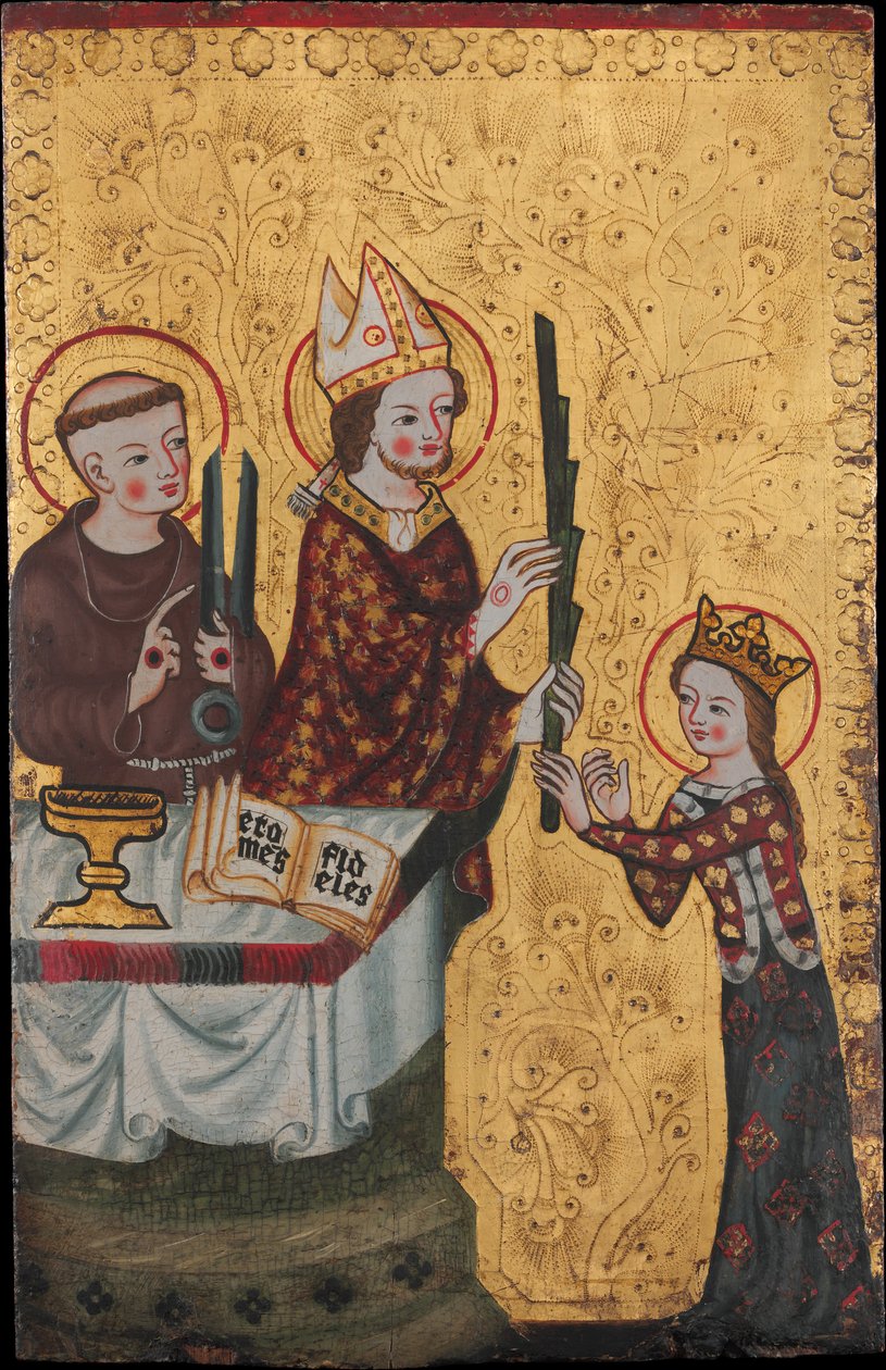 Biskup Asyżu daje palmę św. Klarze, ca. 1360. autorstwa Unbekannt