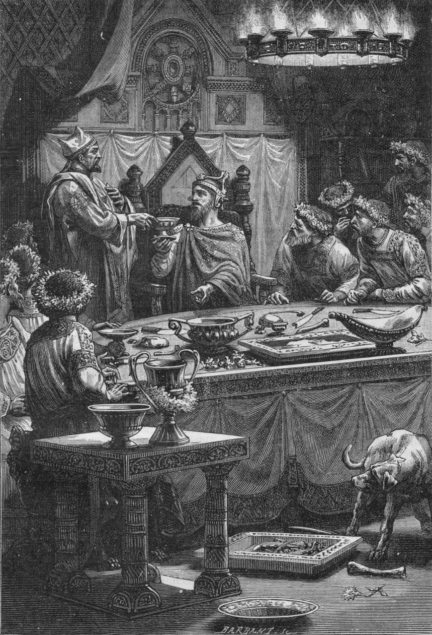 Biskup Laon przysięgający wierność Karolowi, księciu Lotaryngii, X wiek 1909 autorstwa Unbekannt