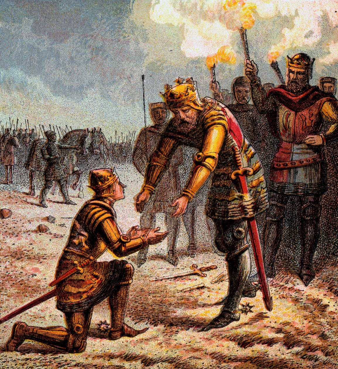 Czarny książę w Crecy, 1346, c1850 autorstwa Unbekannt